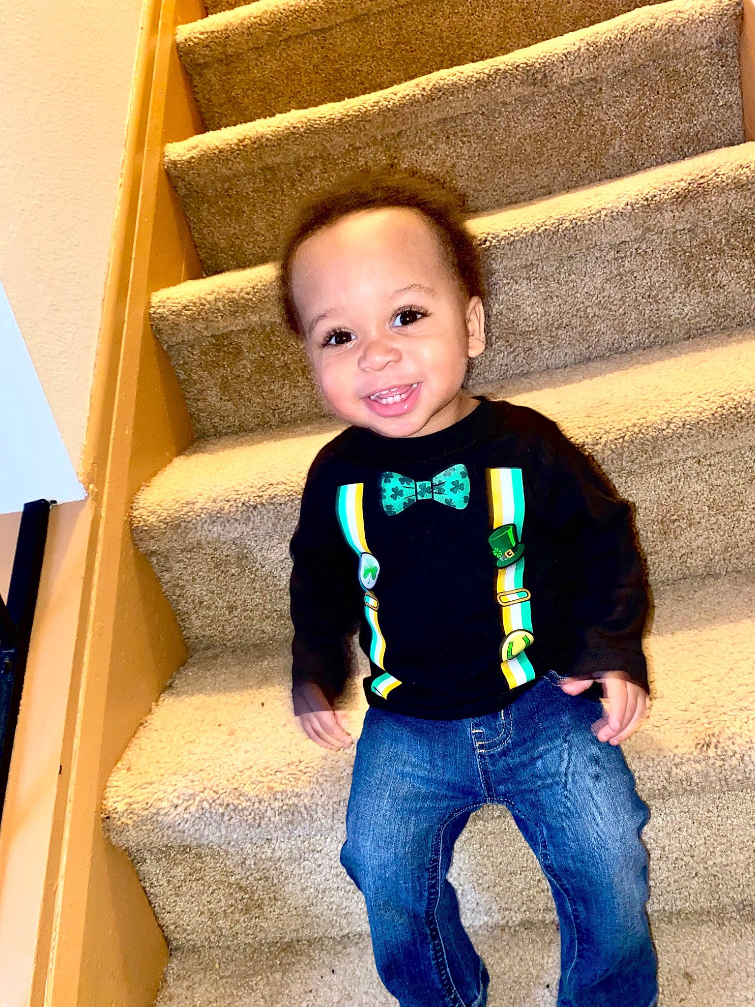 Robert joined the competition — help win amazing prizes! baby_toddler_clothing, blue, cheek, chin, clothing, eye, face, hair, head, human_body, jeans, joy, leg, nose, orange, outerwear, person, skin, sleeve, smile