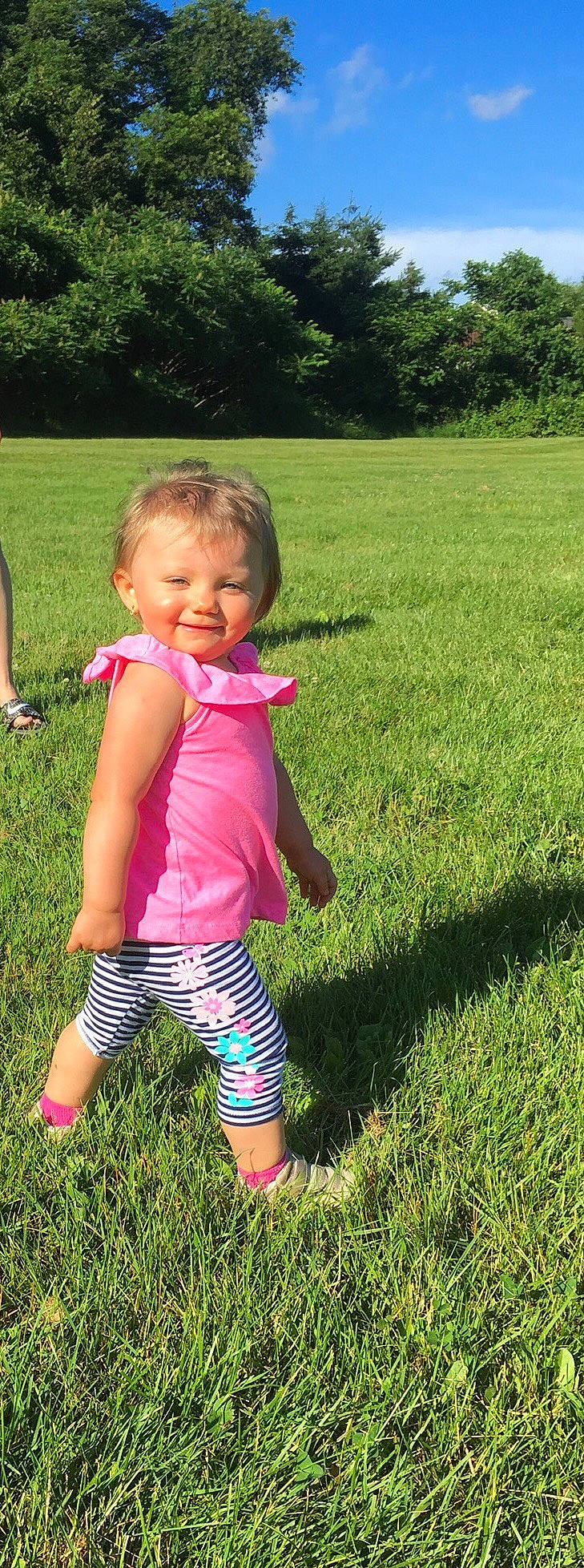 Iszabella joined the competition — help win amazing prizes! child, fun, grass, grass_family, grassland, joy, lawn, meadow, people_in_nature, person, pink, plant, play, summer, toddler