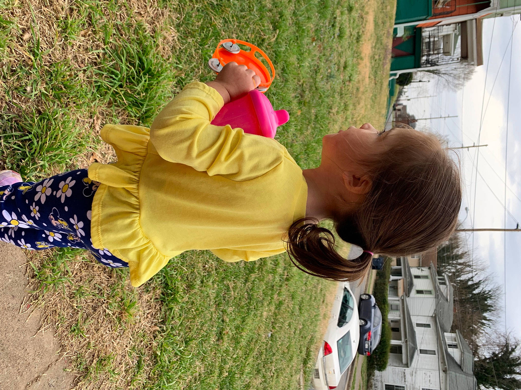 Amaralynn is registered to the contest to win money with this photo: baseball_cap, cap, car, child, fun, grass, happy, hat, landscape, leisure, people_in_nature, person, plant, play, recreation, shadow, soil, sun_hat, t_shirt, toddler