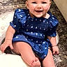 Rosealeine is registered to the contest to win money with this photo: baby, barefoot, blue_dress, carpet, child, cushion, cute, eyes, face, happy, hearts, home, indoors, infant, mouth, photography, playful, portrait, sitting, smiling