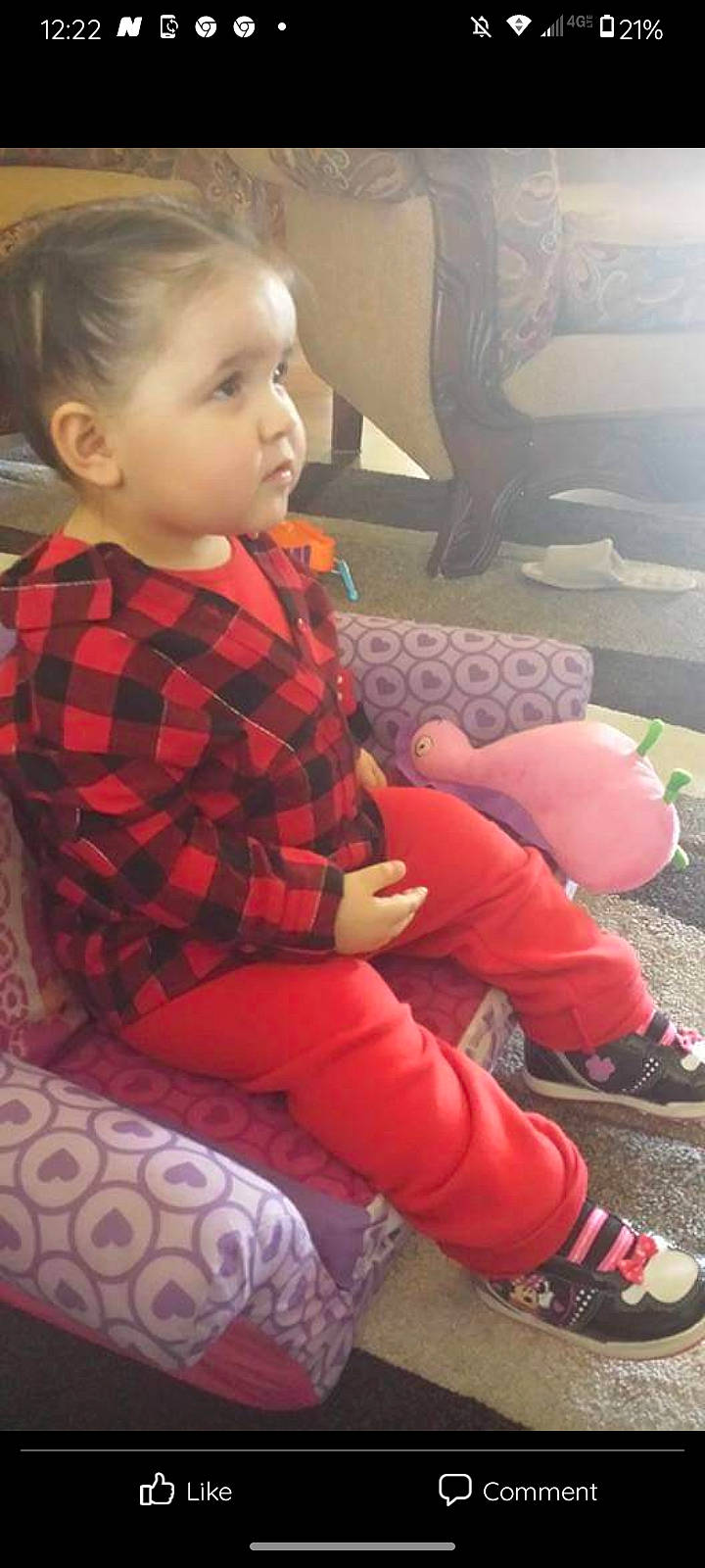 Rubiana joined the competition — help win amazing prizes! baby, baby_toddler_clothing, beauty, child, comfort, eye, happy, head, human_leg, knee, lap, pattern, person, plaid, sitting, skin, sleeve, sock, tartan, thigh