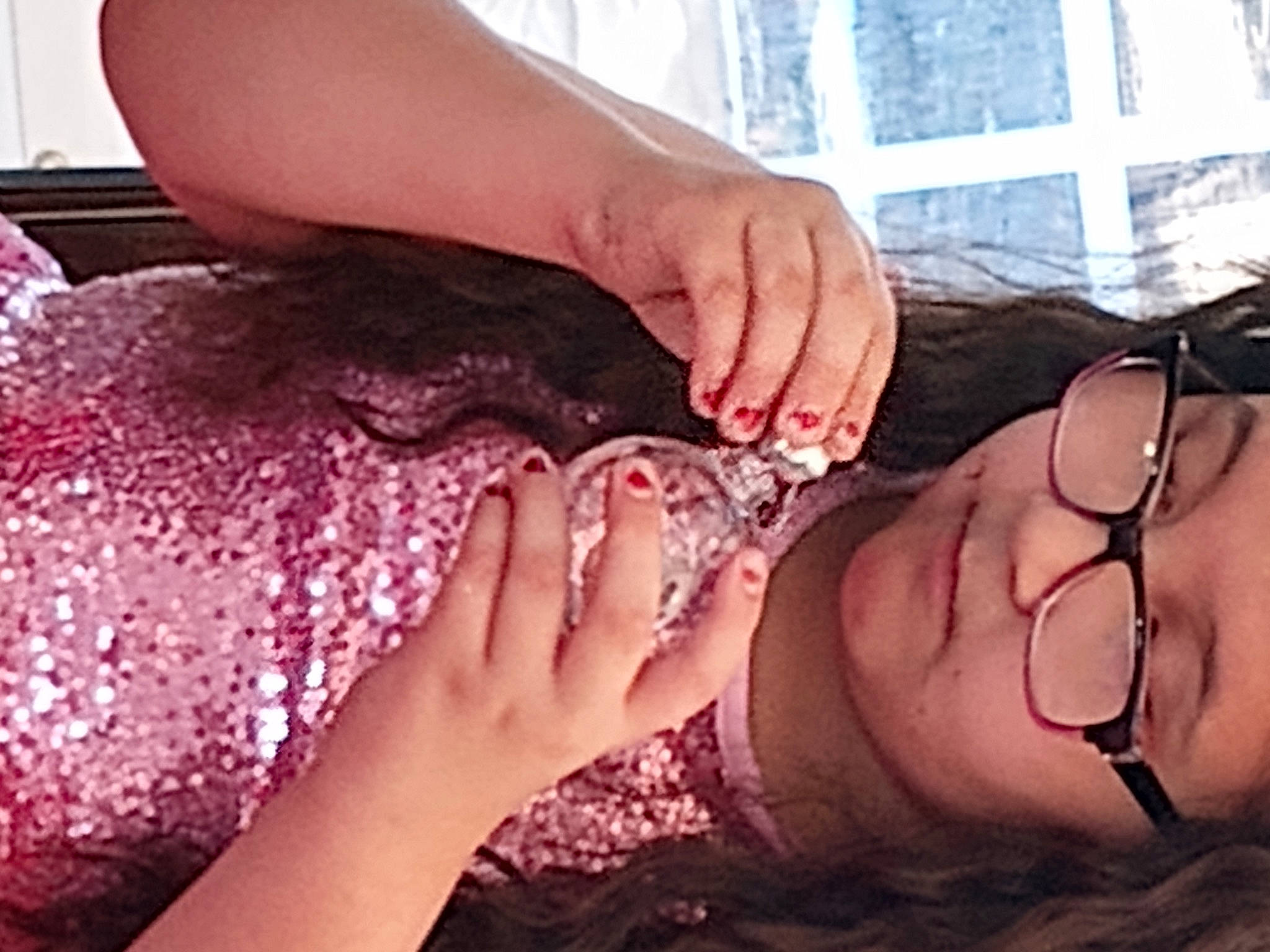 Rubiana joined the competition — help win amazing prizes! dress, eyelash, finger, gesture, glasses, hand, human_body, interaction, jaw, joint, mammal, mouth, muscle, nail, neck, person, shoulder, skin, sunglasses, thumb