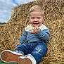 boy, child, clothing, countryside, face, footwear, grass, happy, head, jeans, male, nature, outdoors, pants, person, photography, portrait, shoe, sitting, straw