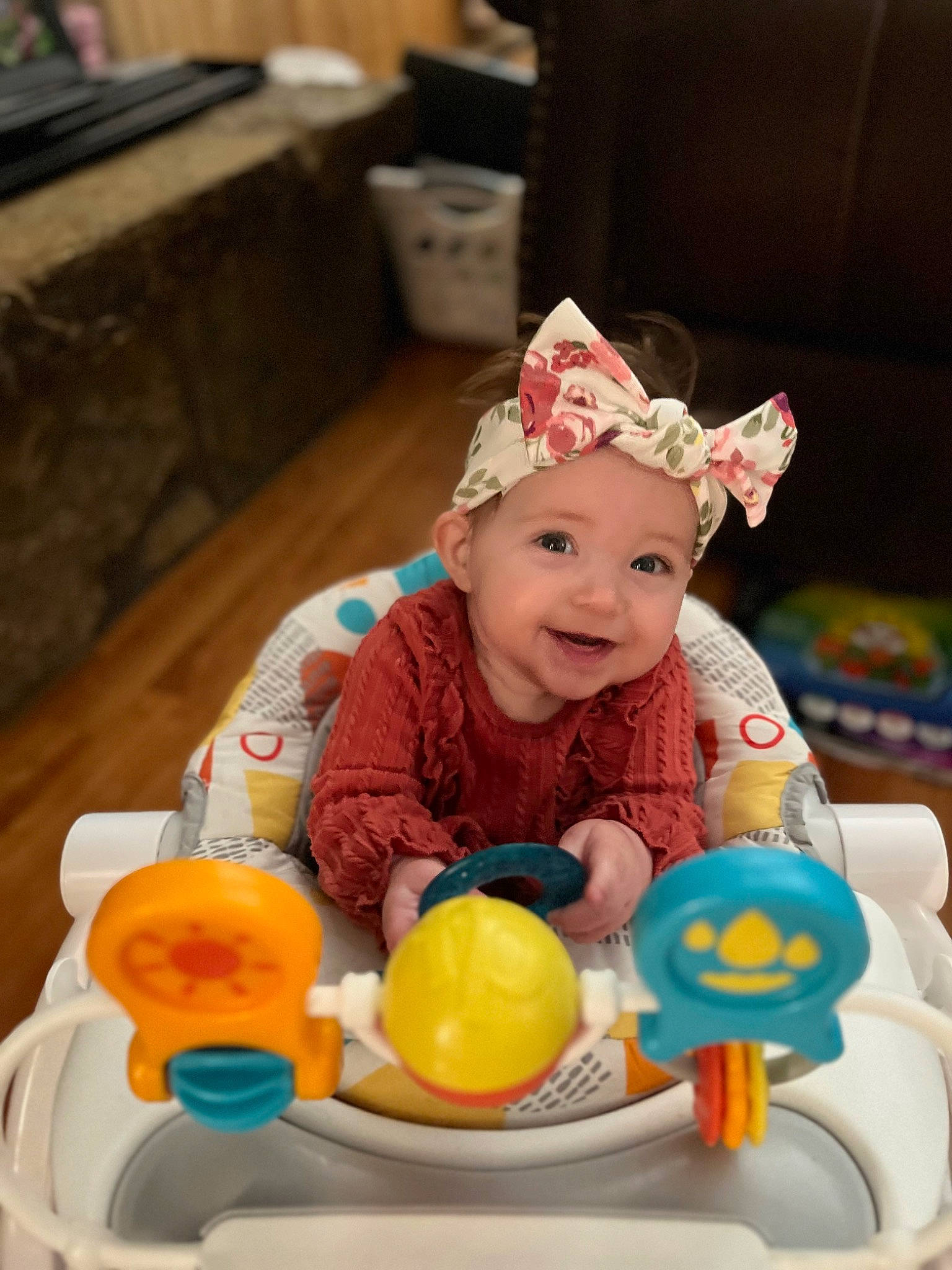 Quinley joined the competition — help win amazing prizes! baby, baby_products, baby_toddler_clothing, baby_toys, box, child, event, facial_expression, fun, happy, headgear, headwear, joy, person, plastic, play, riding_toy, shipping_box, sitting, skin