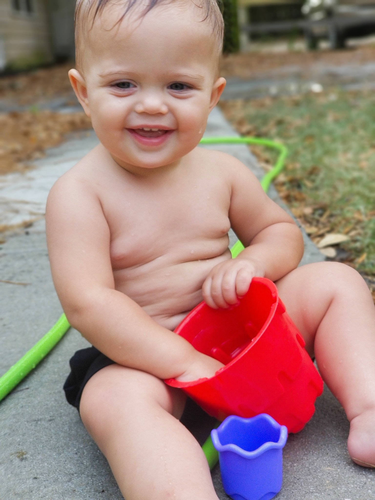 Liam is registered to the contest to win money with this photo: baby, child, fun, joy, person, play, skin, smile, summer, toddler