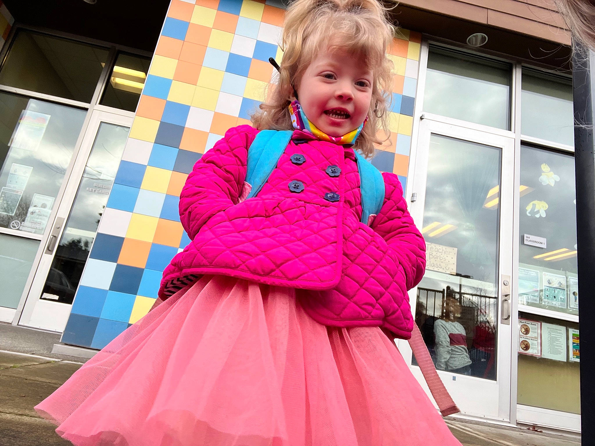 Paisley joined the competition — help win amazing prizes! baby_toddler_clothing, cool, day_dress, dress, embellishment, fashion, happy, human, magenta, one_piece_garment, outerwear, person, pink, skin, sleeve, smile, standing, street_fashion, textile, waist