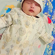 Ayzel joined the competition — help win amazing prizes! baby, sleeping, onesie, hat, blanket, floral_pattern, teddy_bear, hot_air_balloon, infant, cute, cozy, child, bedtime, resting, soft_fabric, indoors, portrait, newborn, peaceful, baby_clothing