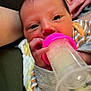 Nyxie is registered to the contest to win money with this photo: baby, beverage, bodypart, bottle, couch, cup, drinking, face, finger, furniture, hand, head, juice, milk, newborn, person, photography, portrait, towel