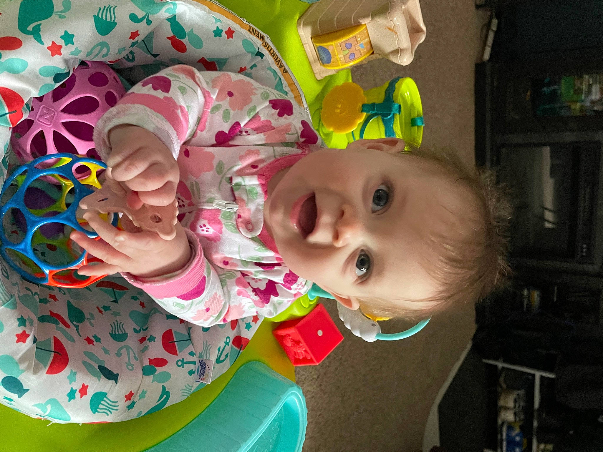 Abigail joined the competition — help win amazing prizes! baby, baby_products, baby_toddler_clothing, baby_toys, cheek, child, circle, fun, happy, leisure, pattern, person, play, room, sitting, skin, smile, tableware, toddler, vacation