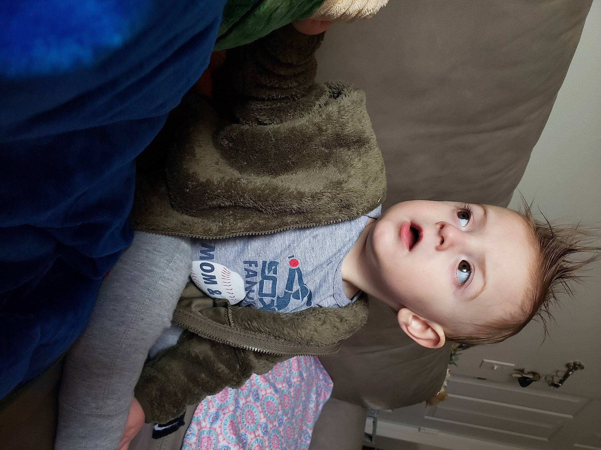 Pierce joined the competition — help win amazing prizes! baby, child, comfort, denim, elbow, eyelash, fur, gesture, grass, grey, person, portrait_photography, sitting, skin, sleeve, surprise, toddler, tree