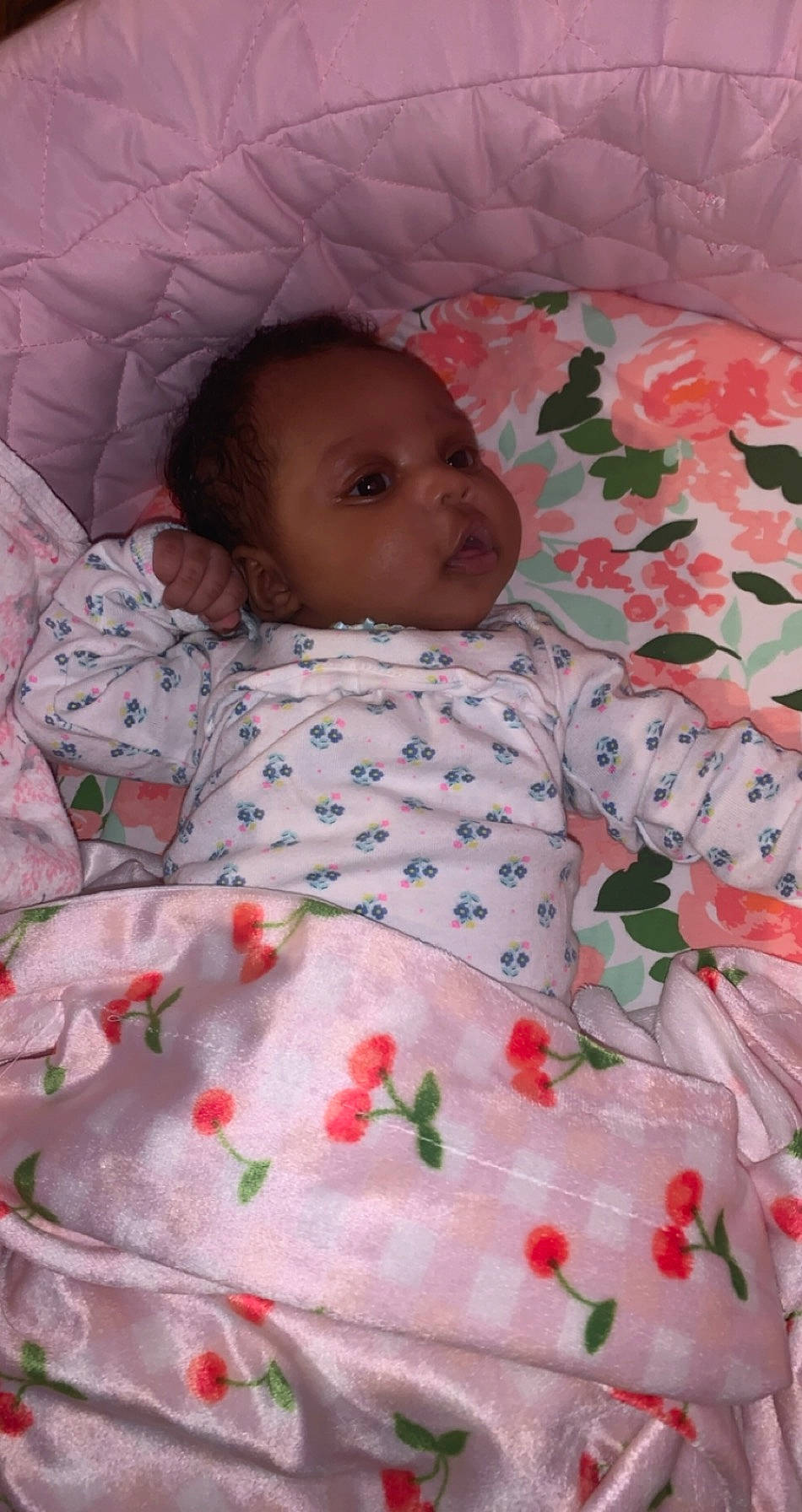 Marcella joined the competition — help win amazing prizes! baby, bedding, bedtime, blanket, cheek, child, linens, nap_mat, person, pink, product, skin, textile, toddler