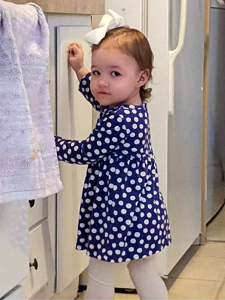 Raven joined the competition — help win amazing prizes! baby, baby_toddler_clothing, child, day_dress, dress, electric_blue, eye, joint, knee, one_piece_garment, pattern, person, product, sleeve, standing, street_fashion, t_shirt, textile, toddler, waist