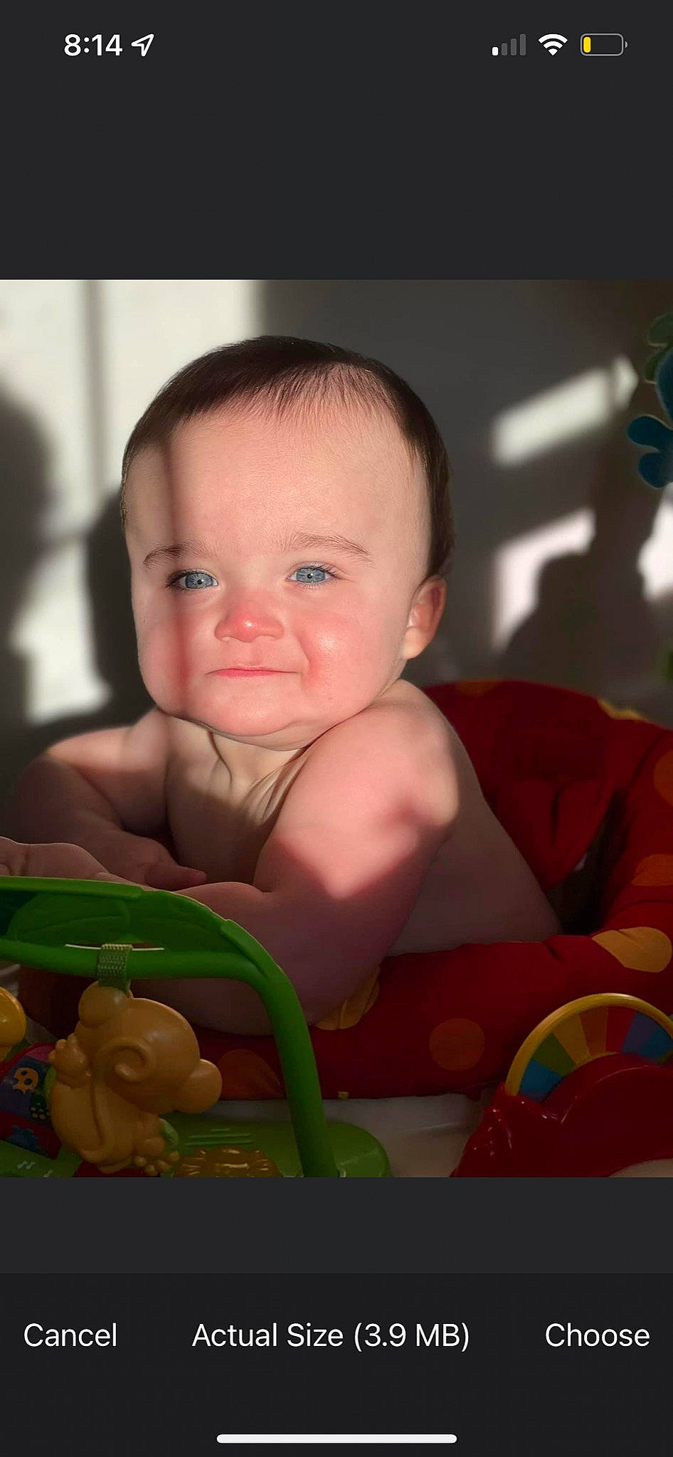 Jake is registered to the contest to win money with this photo: baby, baby_playing_with_toys, baby_products, baby_toddler_clothing, cheek, child, close_up, eye, face, fun, happy, human_body, iris, mouth, nose, person, play, skin, smile, sweetness