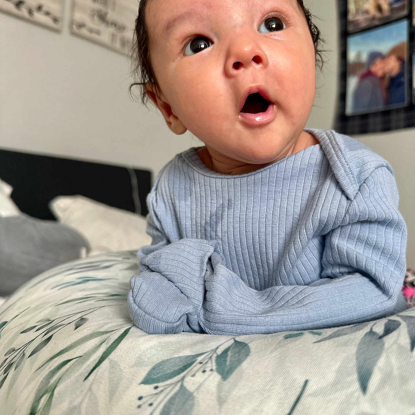 Zack joined the competition — help win amazing prizes! baby, bed, bedroom, bodypart, clothing, computerhardware, electronics, face, finger, furniture, hand, head, indoors, knitwear, person, photography, portrait, room, surprised, sweater