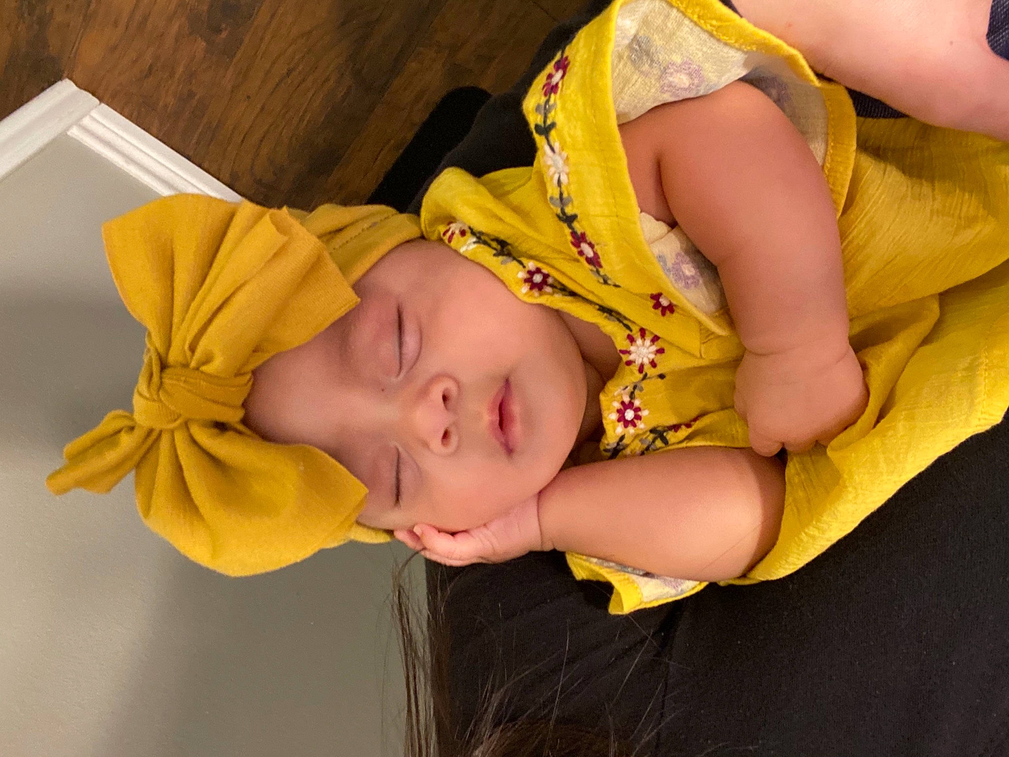 Khalani is registered to the contest to win money with this photo: abdomen, baby, baby_products, baby_toddler_clothing, cheek, child, comfort, headwear, human, nose, person, skin, stomach, throat, toddler, yellow