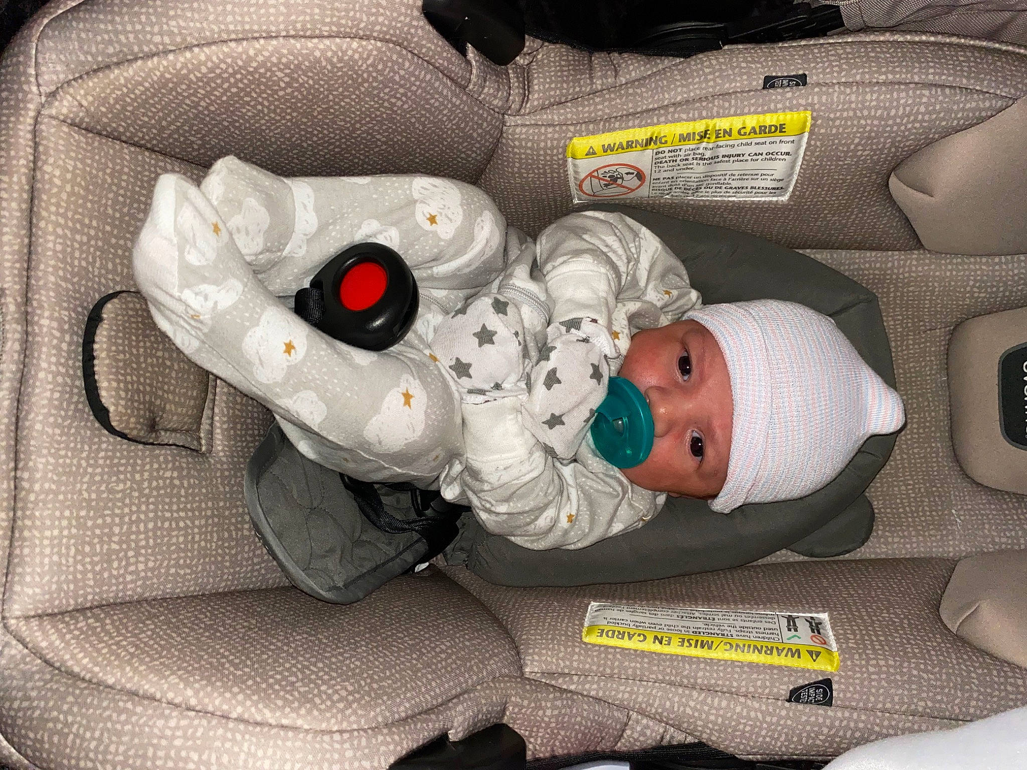 Kameron joined the competition — help win amazing prizes! auto_part, baby_products, bag, car_seat, carmine, child, comfort, fashion_accessory, font, grey, headwear, linens, pattern, person, personal_protective_equipment, plastic, stuffed_toy