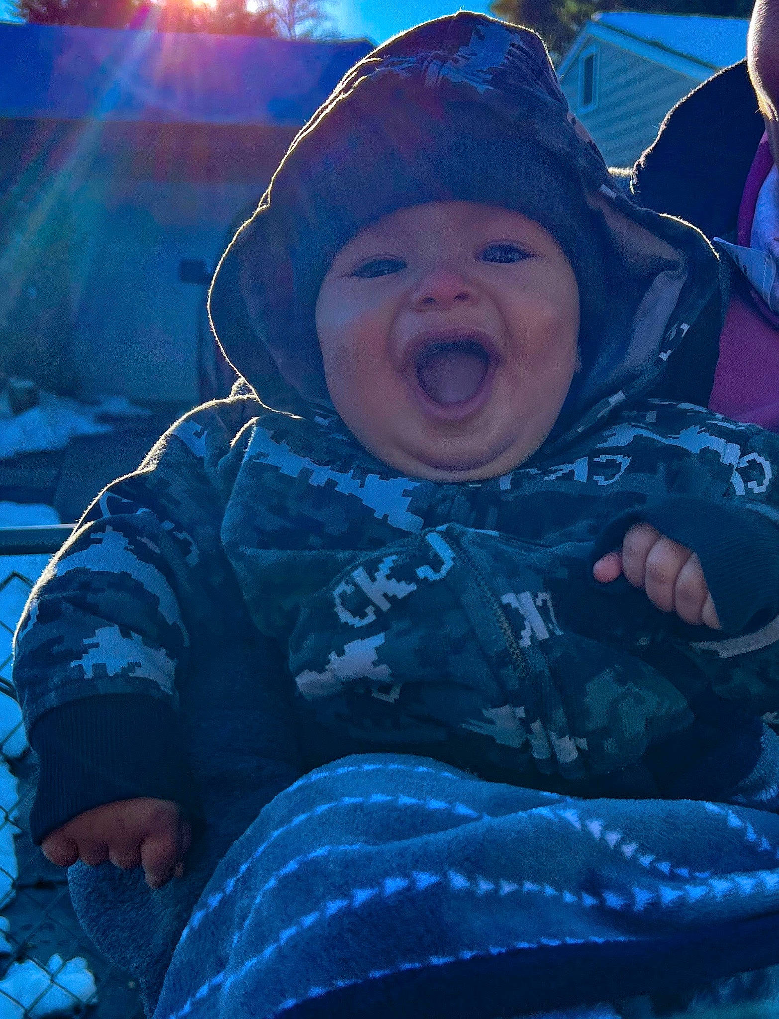 Julian joined the competition — help win amazing prizes! baby, blue, child, cloud, electric_blue, flash_photography, freezing, fun, grass, happy, hat, headgear, headwear, leisure, person, plant, purple, recreation, sky, smile