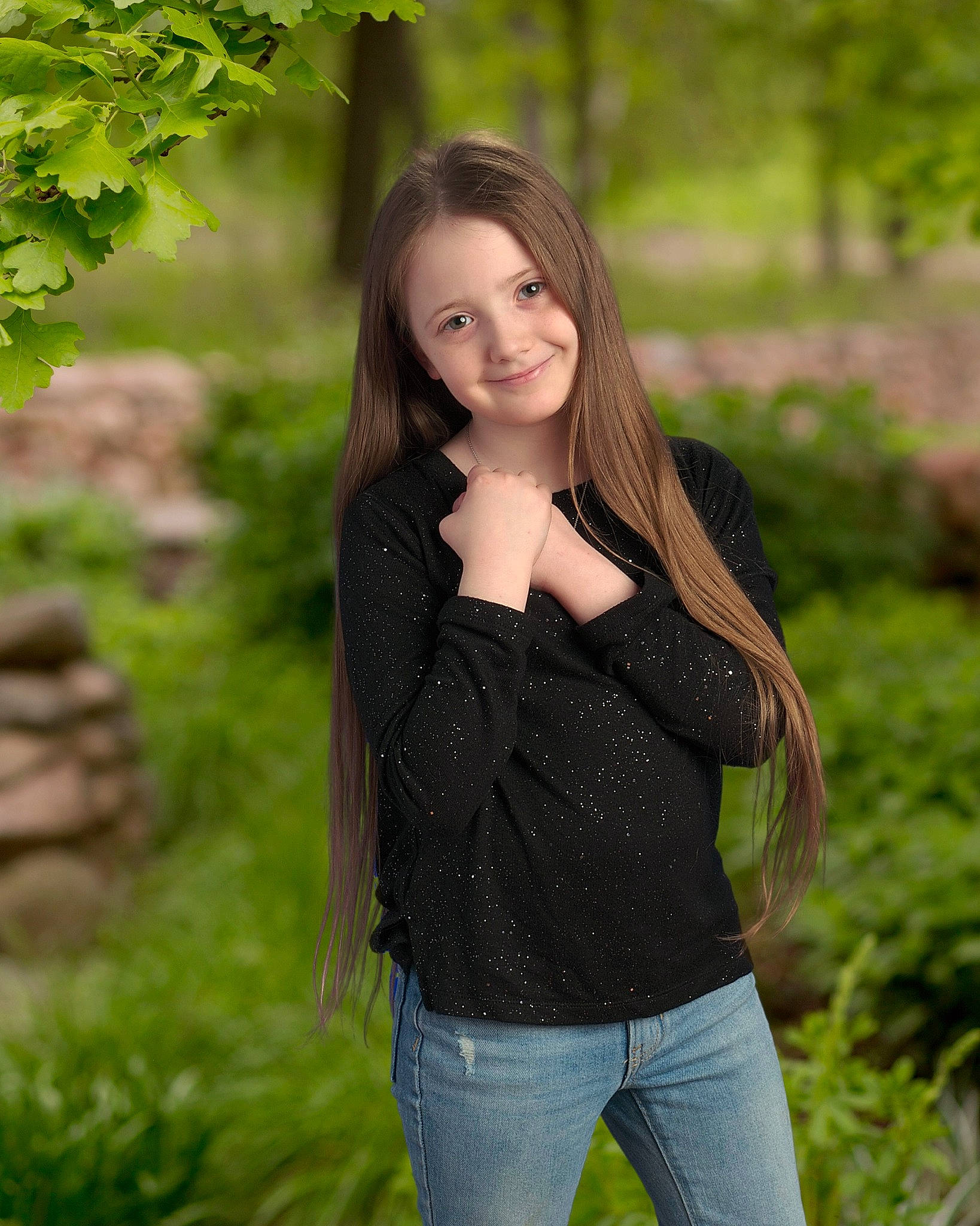 Alexis is registered to the contest to win money with this photo: black_hair, blond, brown_hair, clothing, denim, eye, flash_photography, grass, happy, jewellery, joy, leaf, lip, long_hair, people_in_nature, person, sleeve, smile, thigh, tree