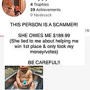 Dee is registered to the contest to win money with this photo: advertising, circle, elbow, font, happy