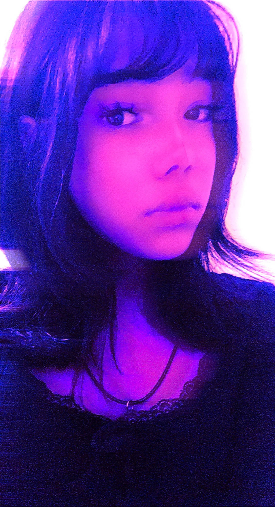 Fionaa joined the competition — help win amazing prizes! bangs, black_hair, blue, cheek, eyebrow, eyelash, face, flash_photography, head, jaw, layered_hair, lip, magenta, mouth, neck, person, pink, purple, skin, violet