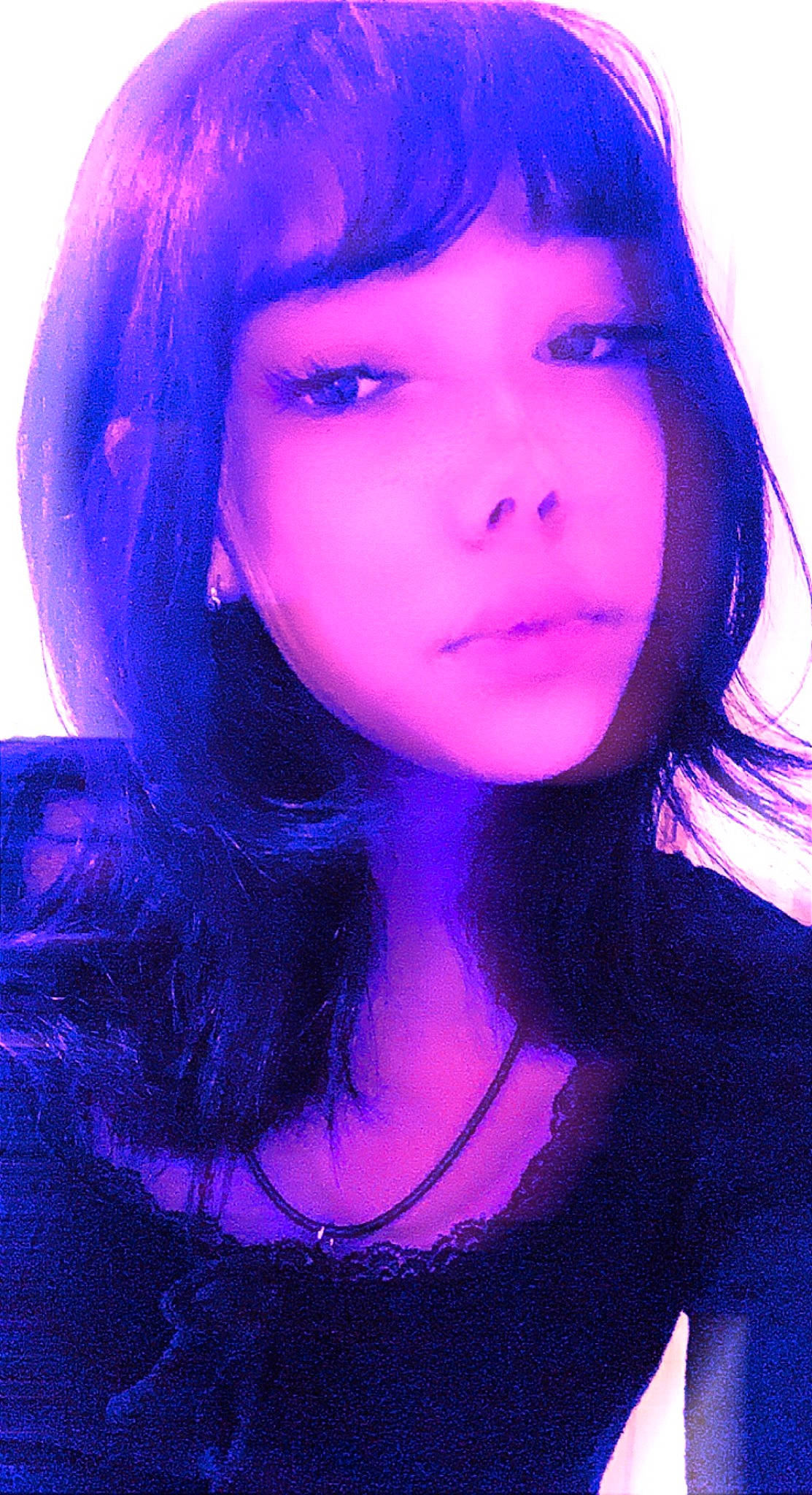 Fiona joined the competition — help win amazing prizes! bangs, black_hair, blue, cheek, eyelash, face, flash_photography, jaw, layered_hair, lip, magenta, makeover, mouth, nose, person, pink, purple, shoulder, skin, violet