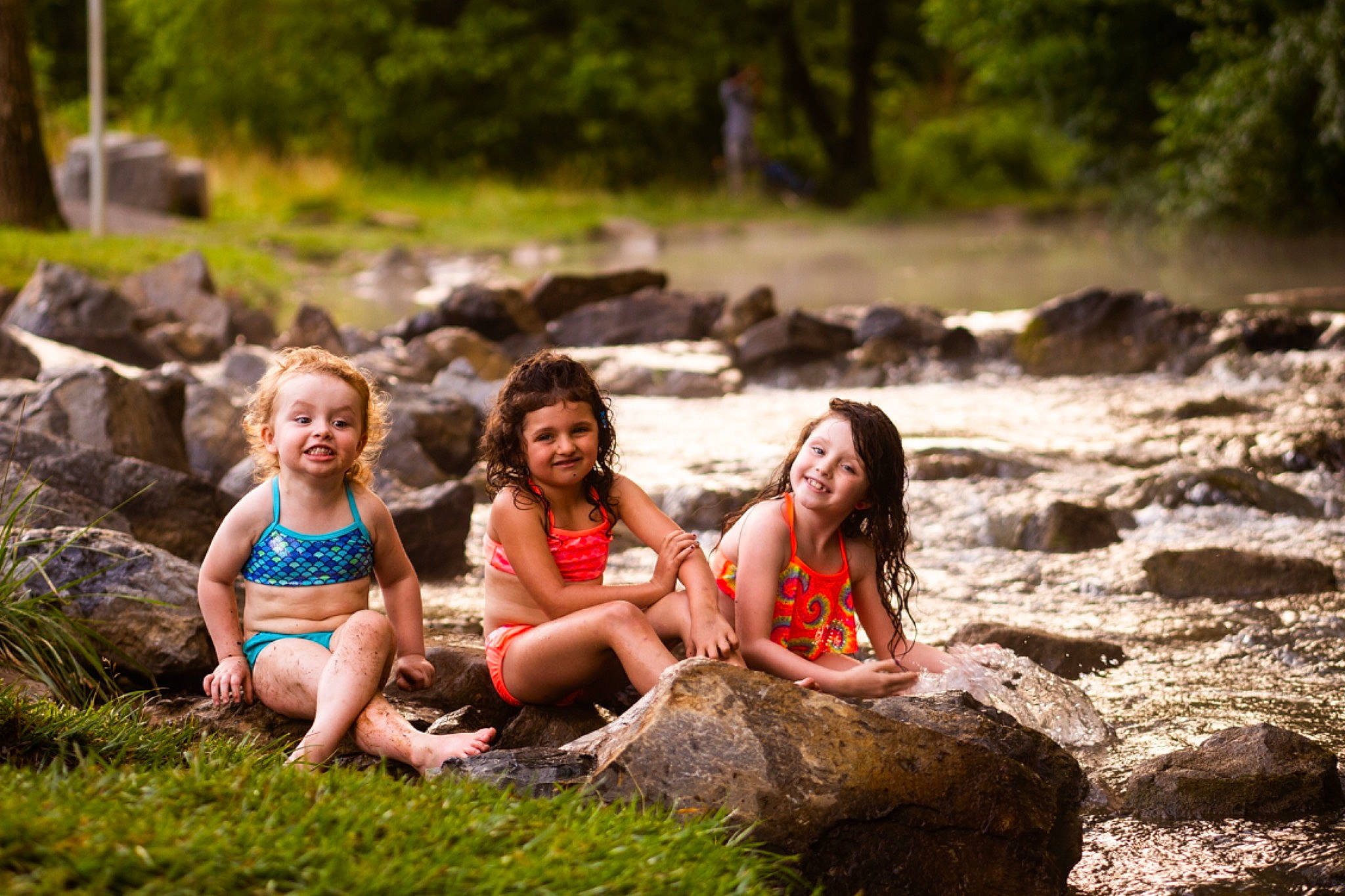 Ruey joined the competition — help win amazing prizes! bank, child, fun, grass, joy, leisure, natural_landscape, nature, people, people_in_nature, person, photograph, photography, river, rock, sitting, stream, summer, tree, vacation
