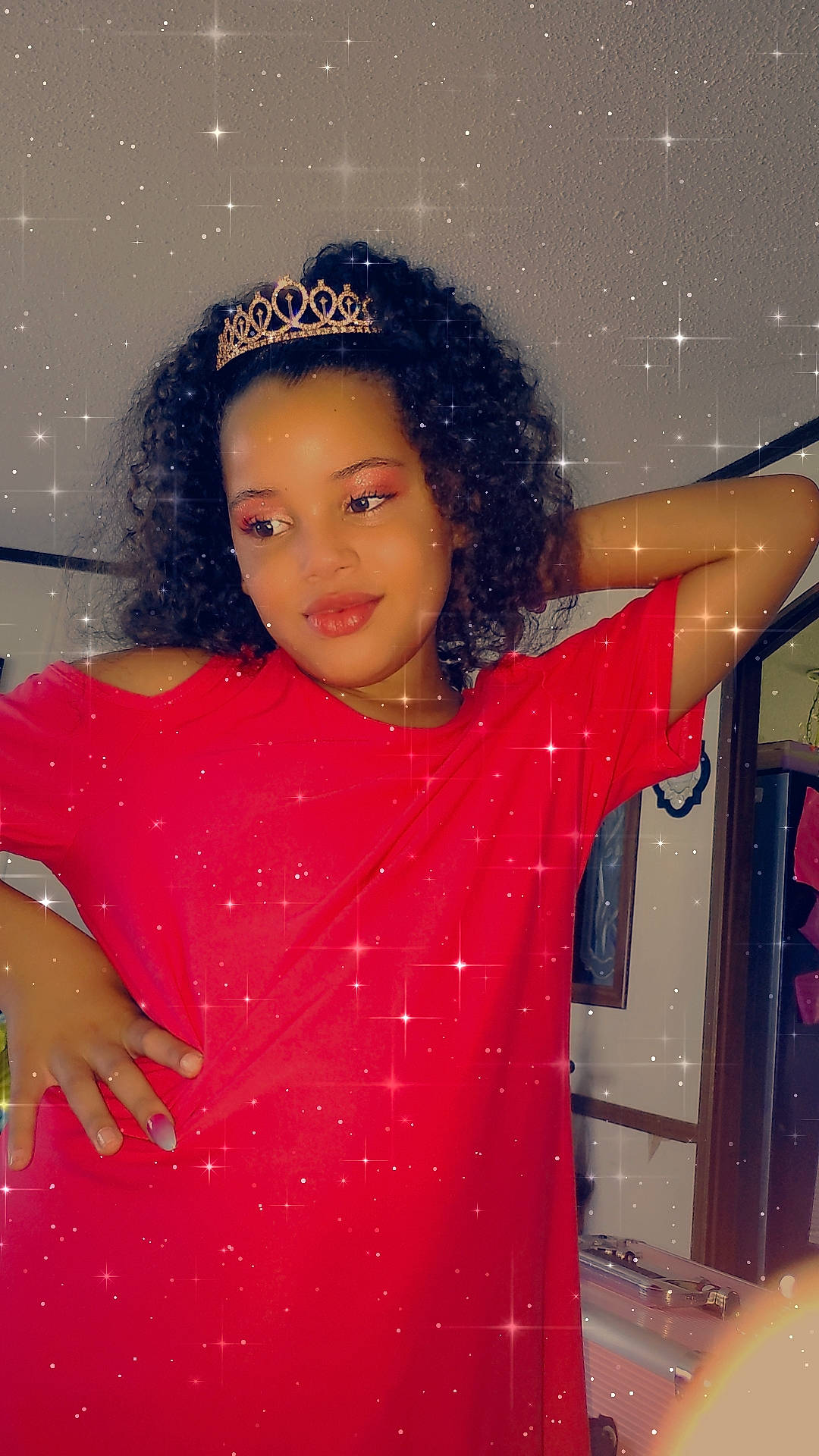 Kaydence is registered to the contest to win money with this photo: abdomen, black_hair, day_dress, electric_blue, event, fashion_accessory, fashion_design, fun, gesture, hairstyle, jewellery, joy, lip, lipstick, long_hair, magenta, makeover, person, sleeve, thigh