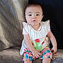 adorable, baby, blanket, cactus_design, casual, child, colorful_clothing, comfortable, cozy, cute, floral_pattern, happy, indoors, infant, portrait, sitting, small_hands, smiling_face, soft_texture, young
