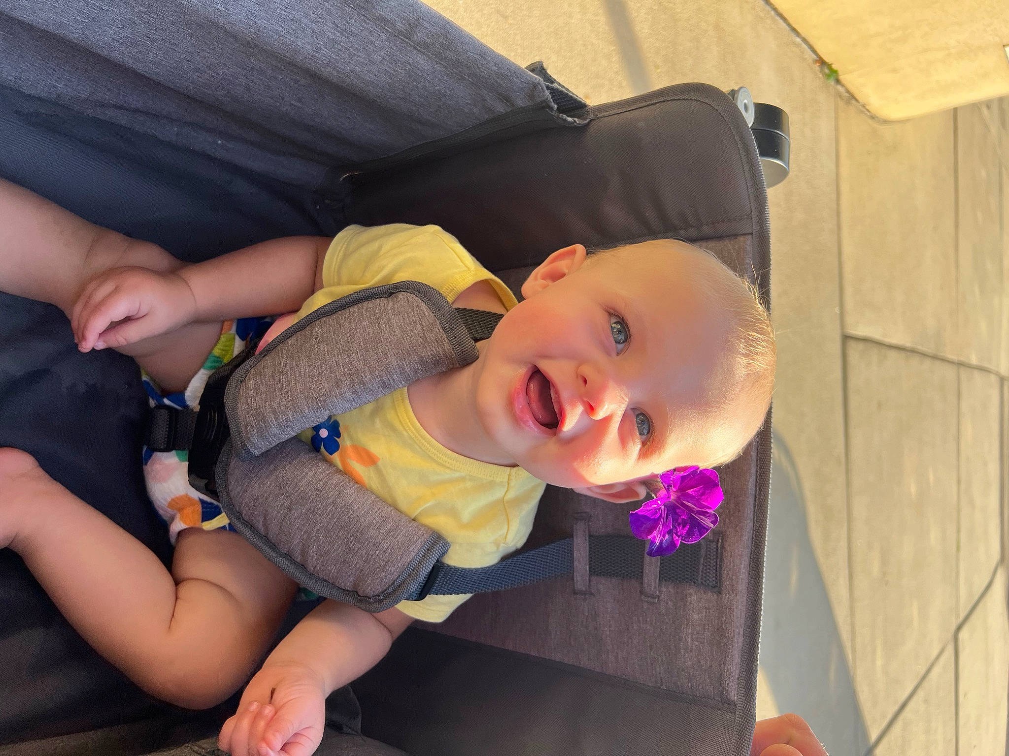 Kynzlee joined the competition — help win amazing prizes! baby, baby_toddler_clothing, cheek, child, comfort, facial_expression, flooring, fun, grass, happy, leisure, mouth, person, sitting, smile, thigh, toddler, tree, vacation, vertebrate