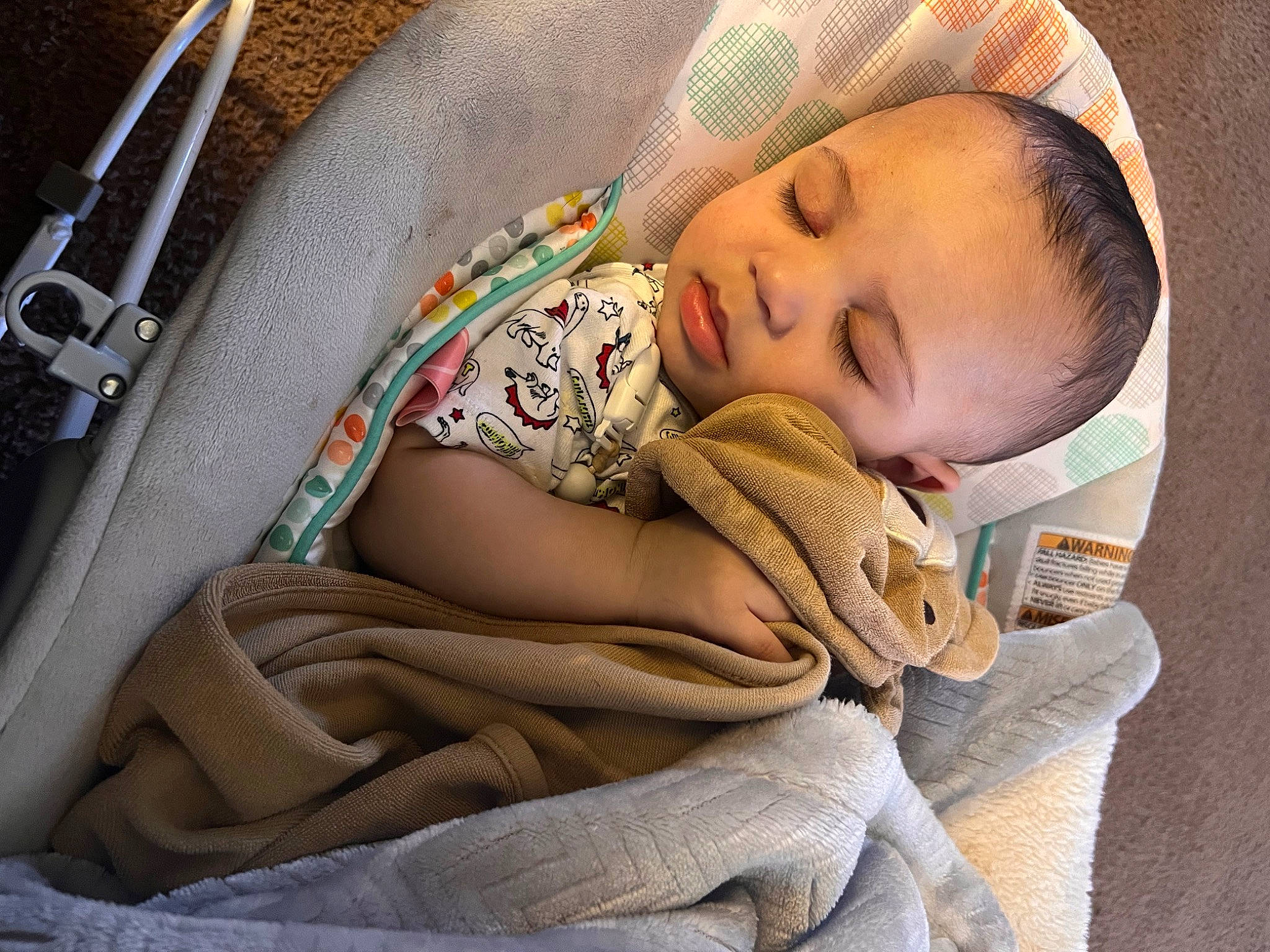 Keziah is registered to the contest to win money with this photo: baby, baby_carriage, baby_products, baby_sleeping, baby_toddler_clothing, bedtime, car_seat, cheek, child, comfort, face, happy, kitchen_utensil, linens, nap, person, room, sitting, skin, sleep