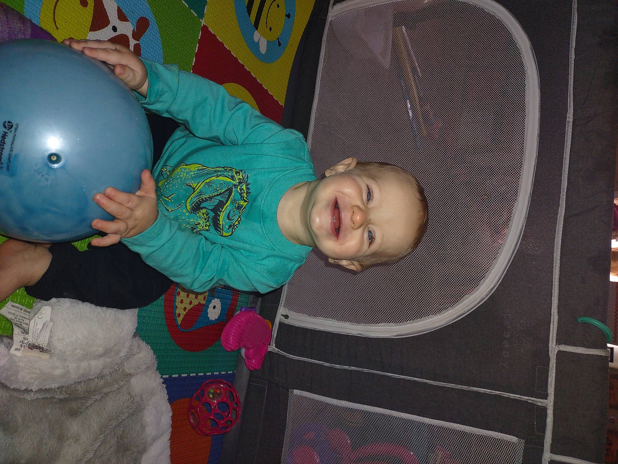 Deacon is registered to the contest to win money with this photo: baby, baby_products, baby_toddler_clothing, baby_toys, balloon, chair, child, comfort, fun, happy, joy, leisure, party_supply, person, play, room, smile, t_shirt, toddler