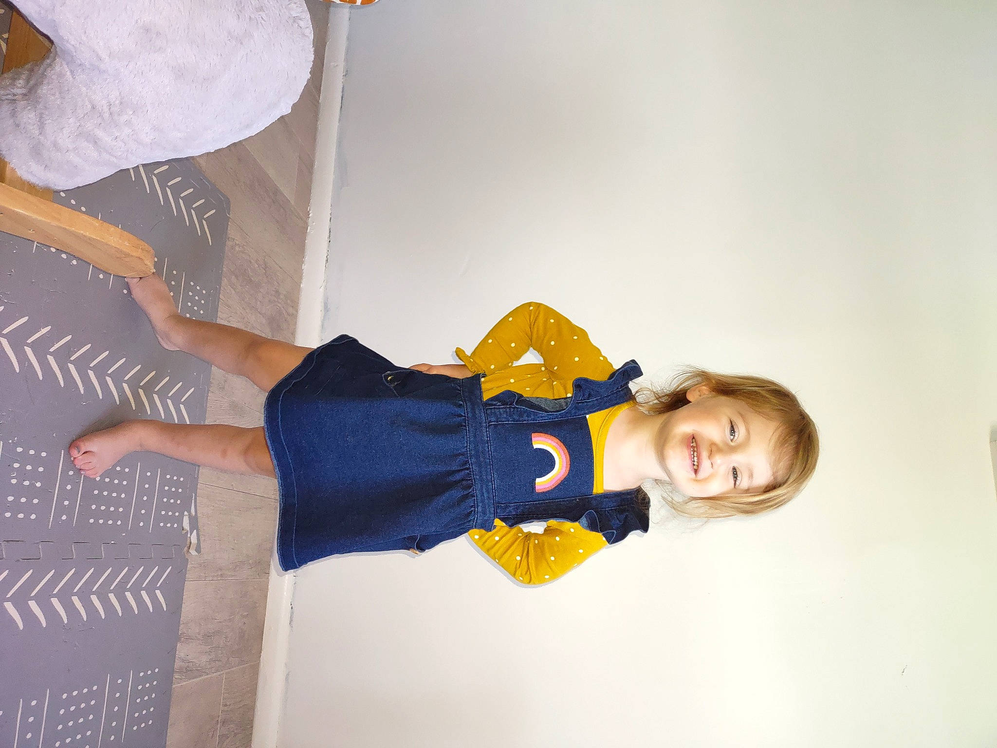 Aubrey joined the competition — help win amazing prizes! baby_toddler_clothing, child, elbow, electric_blue, finger, fun, gesture, happy, human_leg, joy, knee, person, room, sleeve, smile, textile, toddler, visual_arts, wrist