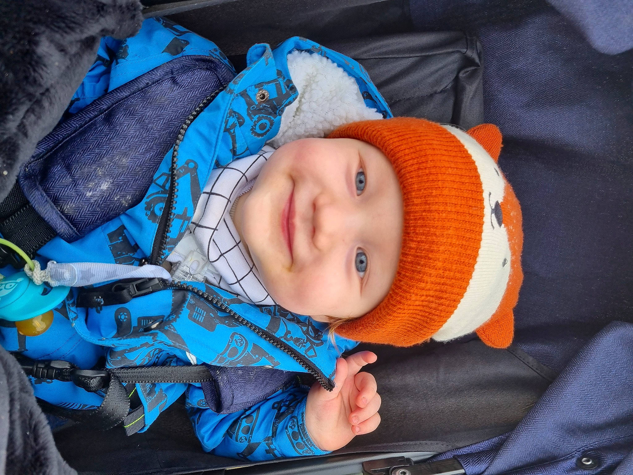 Peter joined the competition — help win amazing prizes! baby, baby_products, baby_safety, baby_toddler_clothing, blue, cap, car_seat, cheek, child, comfort, electric_blue, eye, fun, head, headwear, joy, pattern, person, skin, smile