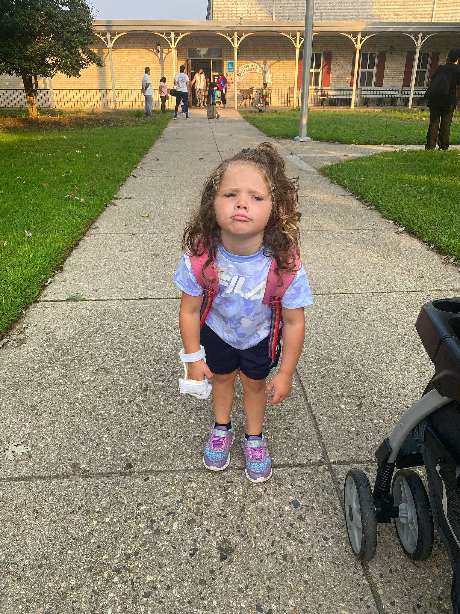 Sophia joined the competition — help win amazing prizes! asphalt, child, city, fun, grass, human_body, human_settlement, leisure, morning, people, person, photograph, recreation, road_surface, sidewalk, snapshot, sorrow, tire, toddler, travel