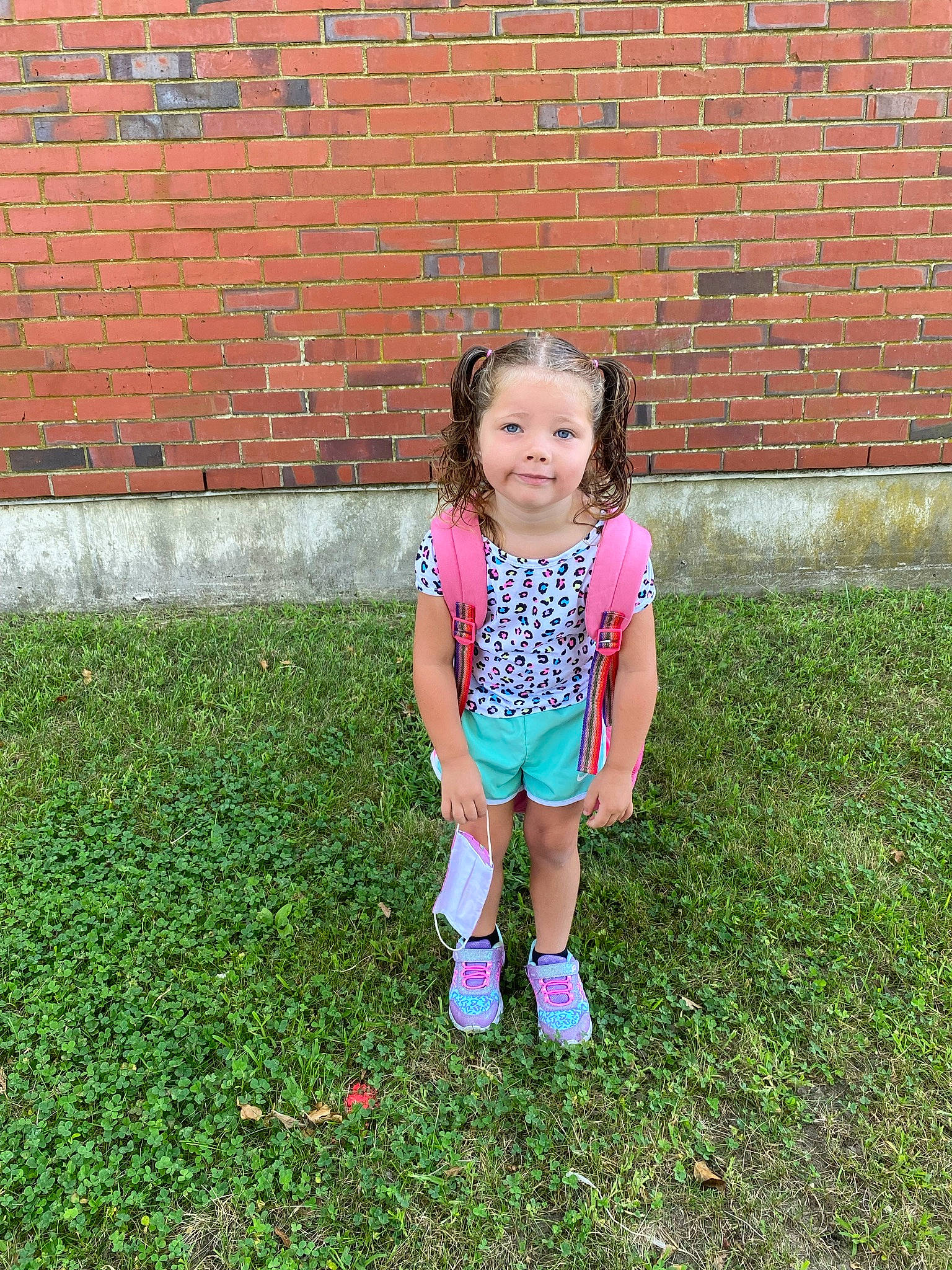 Sophia joined the competition — help win amazing prizes! baby_toddler_clothing, brick, brickwork, child, eye, fun, grass, grass_family, grassland, groundcover, happy, joy, lawn, leaf, leisure, magenta, people_in_nature, person, pink, recreation