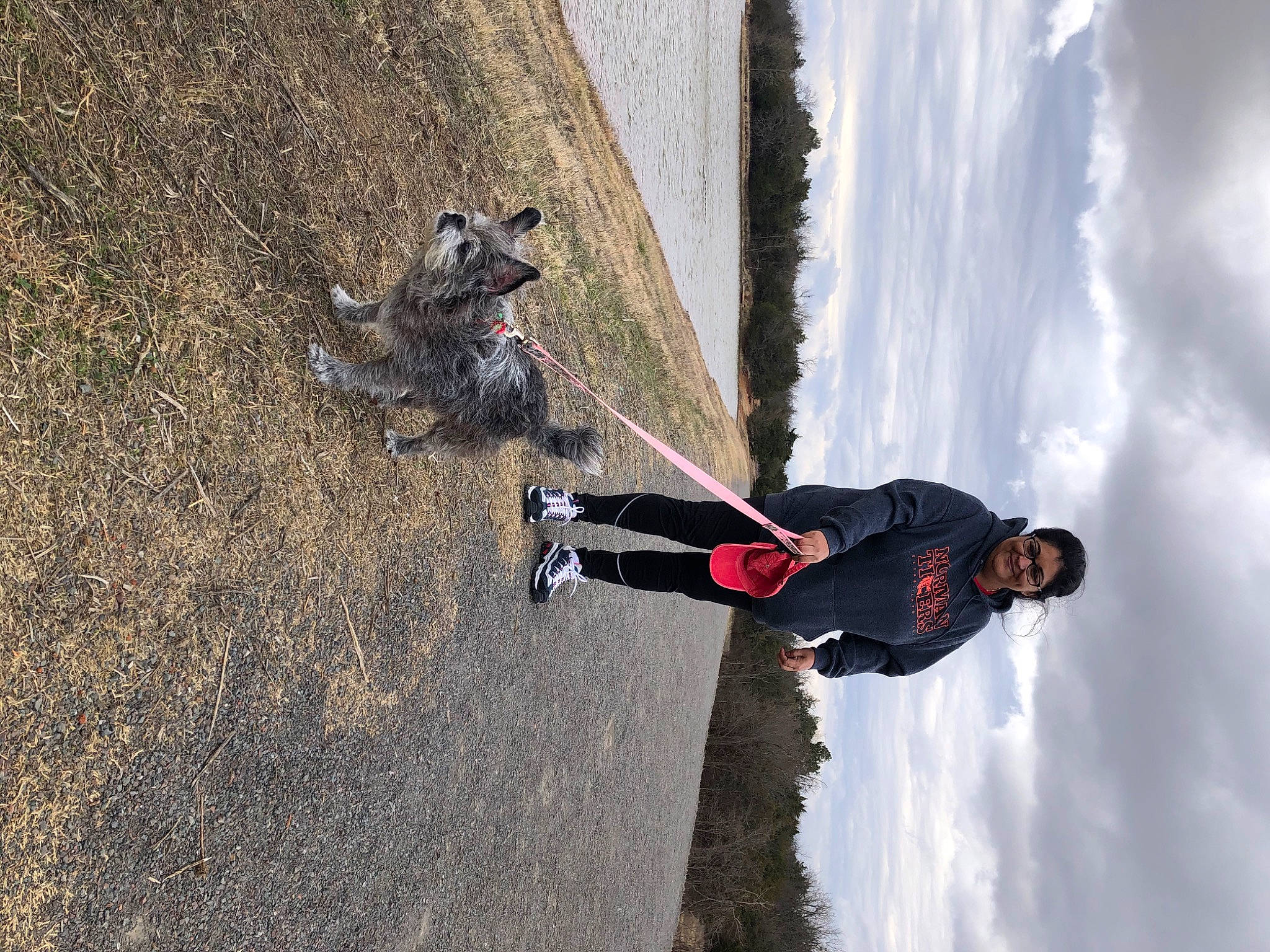 Sahara is registered to the contest to win money with this photo: adventure, air_sports, climbing_harness, cloud, dog, extreme_sport, fun, helmet, mountain, outdoor_shoe, recreation, rock_climbing_equipment, rope, sky, sneakers, sport_climbing, sports, sports_equipment, stunt_performer, tree