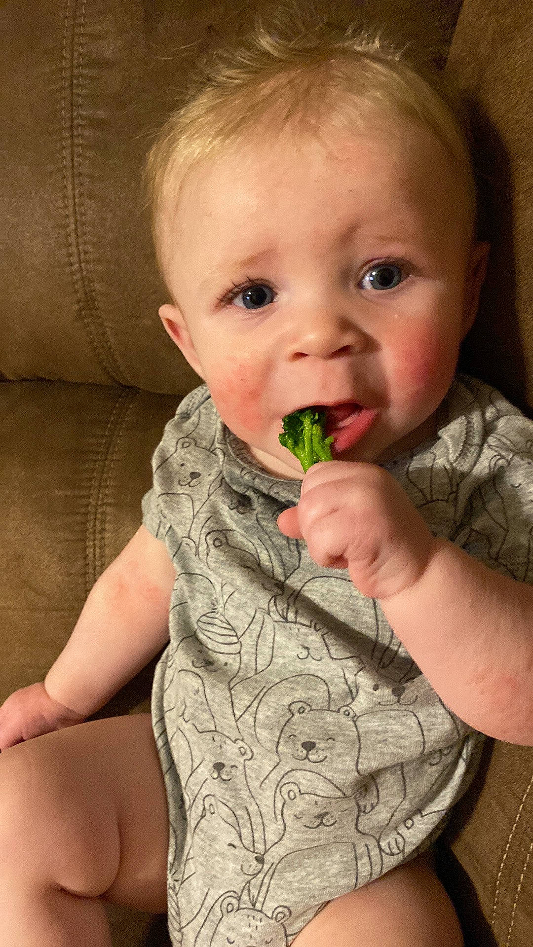 Daxton joined the competition — help win amazing prizes! baby, baby_toddler_clothing, biting, cheek, eyelash, finger, food_craving, gesture, iris, jaw, lip, mouth, neck, nose, person, skin, sleeve, sweetness, thumb, toddler