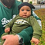 Ezia participe au concours pour gagner de l'argent avec cette photo : baby, child, man, beard, green_clothing, headwrap, watch, outdoor, street, autumn, leaves, holding, person, casual_wear, face, portrait, expression, hand, urban, daylight
