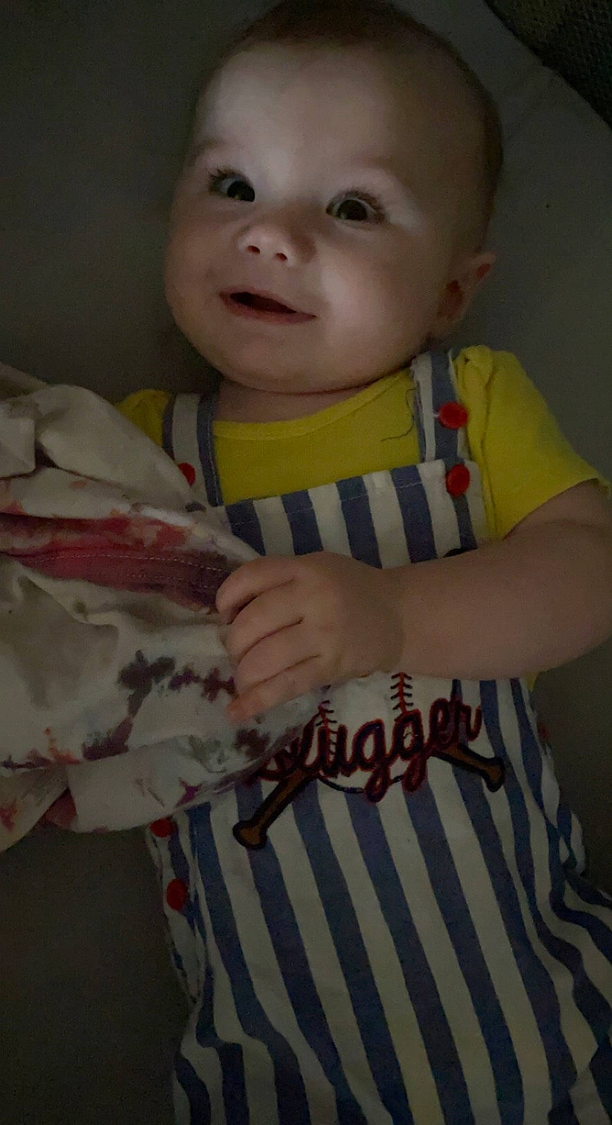 Elliot joined the competition — help win amazing prizes! arm, baby, baby_toddler_clothing, cheek, child, clothing, cool, finger, gesture, hand, head, linens, mouth, nose, pattern, person, skin, sleeve, smile, t_shirt