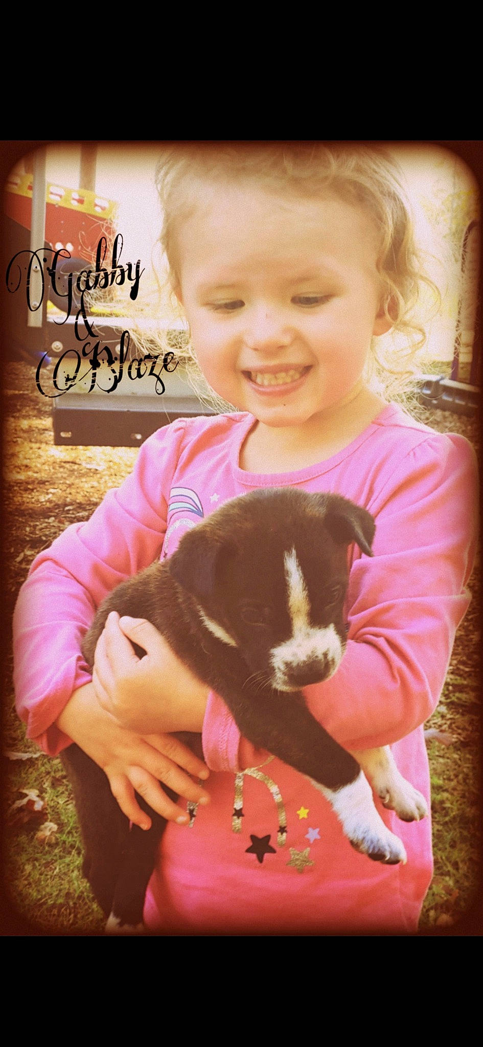 Gabriella is registered to the contest to win money with this photo: canidae, child, dog_breed, fawn, happy, joy, person, photo_caption, play, puppy, puppy_love, smile, toddler
