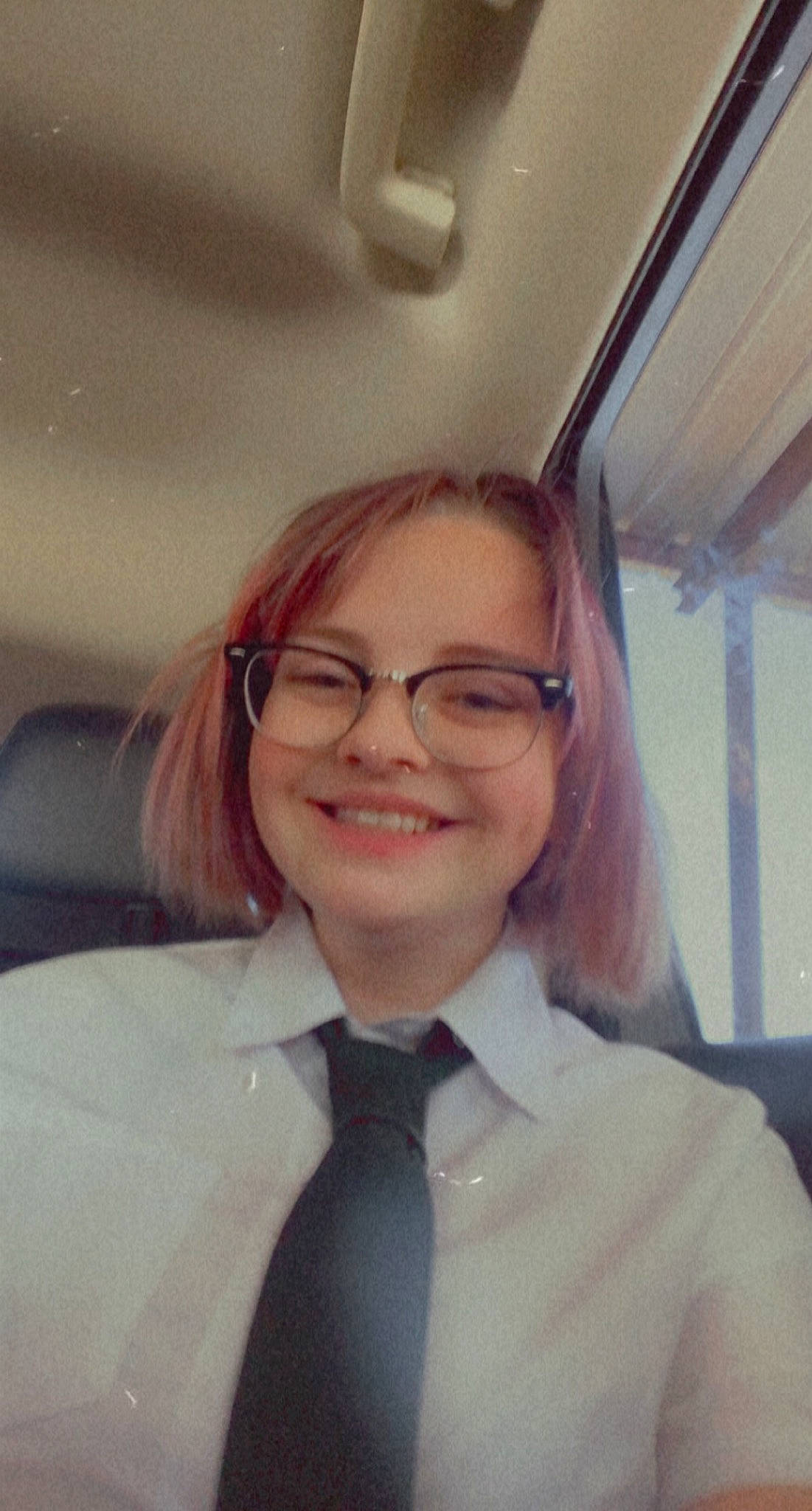 Kaydence joined the competition — help win amazing prizes! blond, chin, clothing, collar, dress_shirt, employment, eyebrow, eyewear, forehead, formal_wear, glasses, hairstyle, iris, jaw, joy, lip, organ, person, shirt, tie