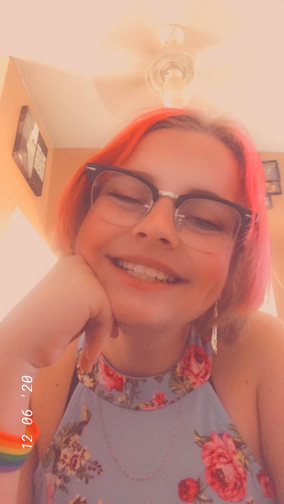 Kaydence is registered to the contest to win money with this photo: cheek, cool, coquelicot, eyebrow, eyewear, facial_expression, forehead, glasses, happy, jaw, joy, laugh, lip, mouth, nail, person, picture_frame, selfie, smile, throat