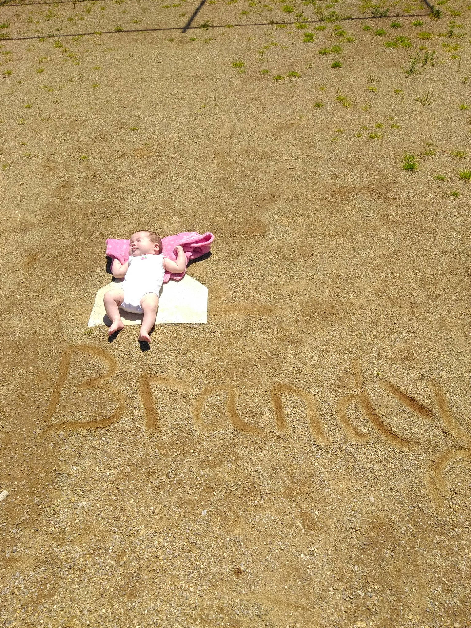 Brandy joined the competition — help win amazing prizes! child, grass, person, pink, sand, soil