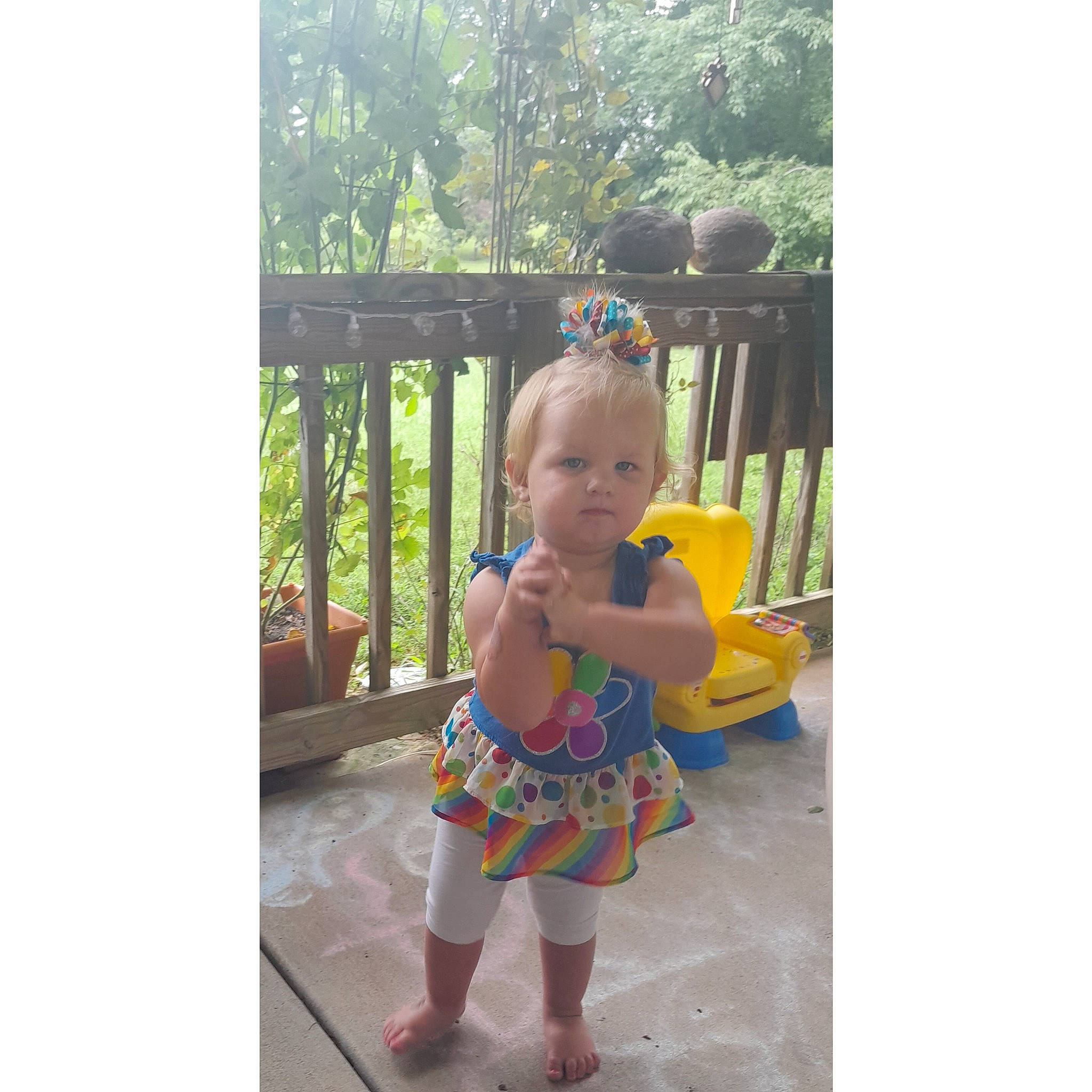 Navie joined the competition — help win amazing prizes! baby, baby_products, baby_toddler_clothing, chair, child, dress, fun, grass, happy, leisure, pattern, person, play, product, room, sitting, table, toddler, tree, vacation