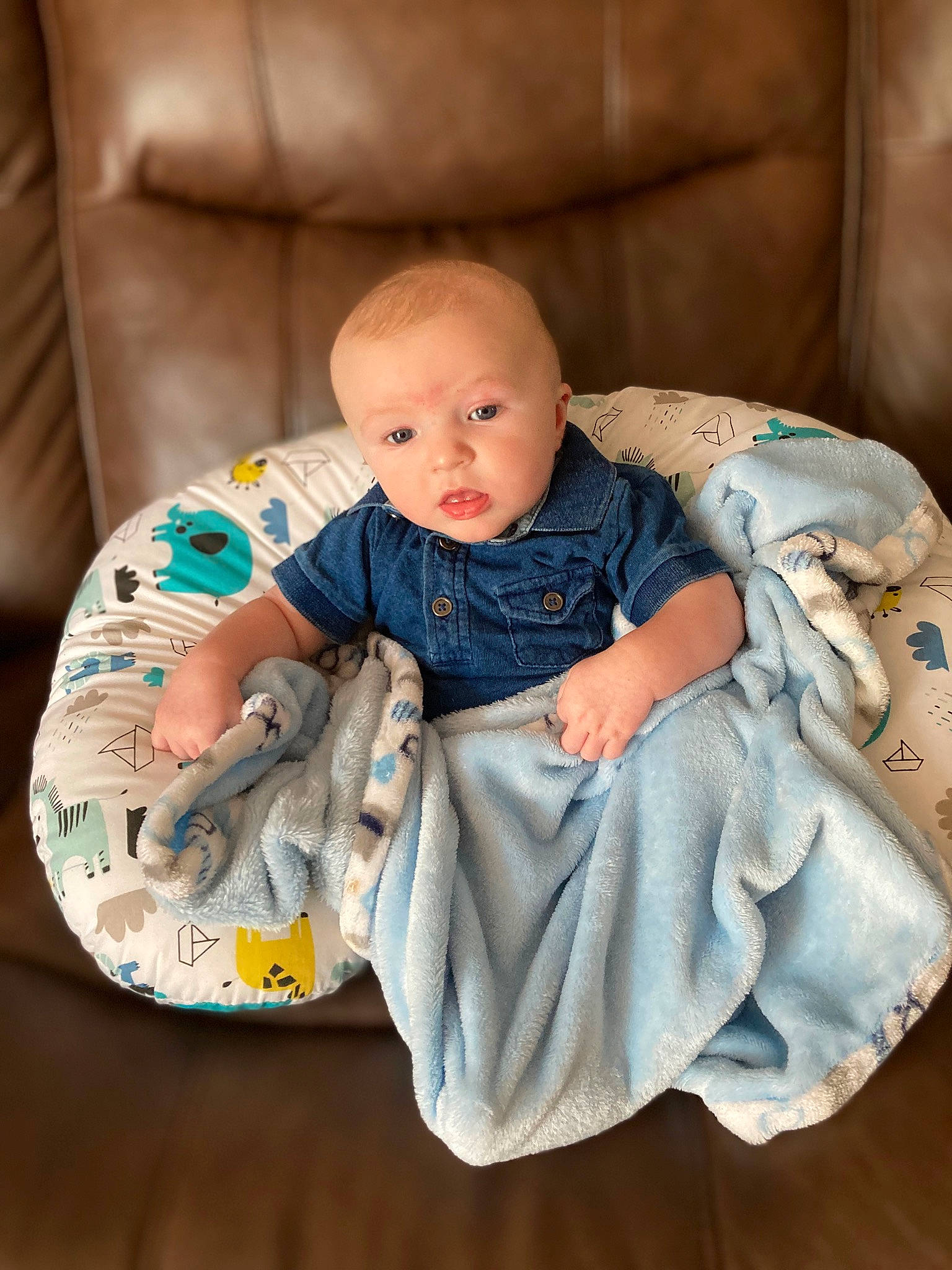 Gunnar joined the competition — help win amazing prizes! baby, baby_products, baby_toddler_clothing, chair, cheek, child, comfort, happy, linens, pattern, person, play, portrait_photography, product, room, sitting, skin, sleeve, t_shirt, toddler