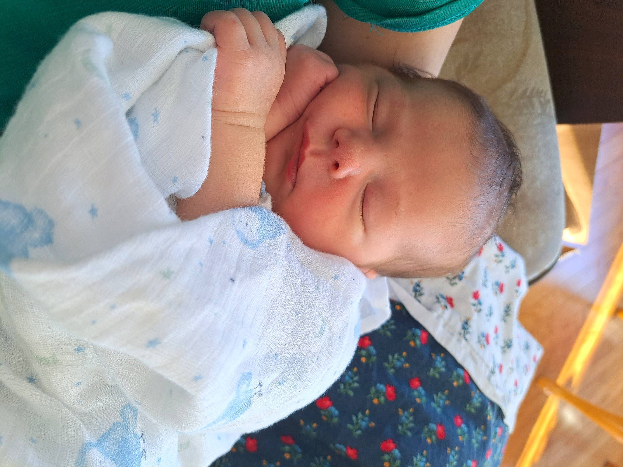 Noella is registered to the contest to win money with this photo: baby, baby_products, baby_sleeping, baby_toddler_clothing, bedtime, blue, cap, cheek, child, comfort, hat, linens, pattern, person, room, sitting, skin, sleep, sleeve, textile