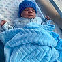 Theo joined the competition — help win amazing prizes! newborn, baby, blue_hat, blanket, hospital, bassinet, sleeping, infant, soft_texture, cozy, child, bed, sleep, cute, knit_hat, wrapped, peaceful, resting, person, indoors