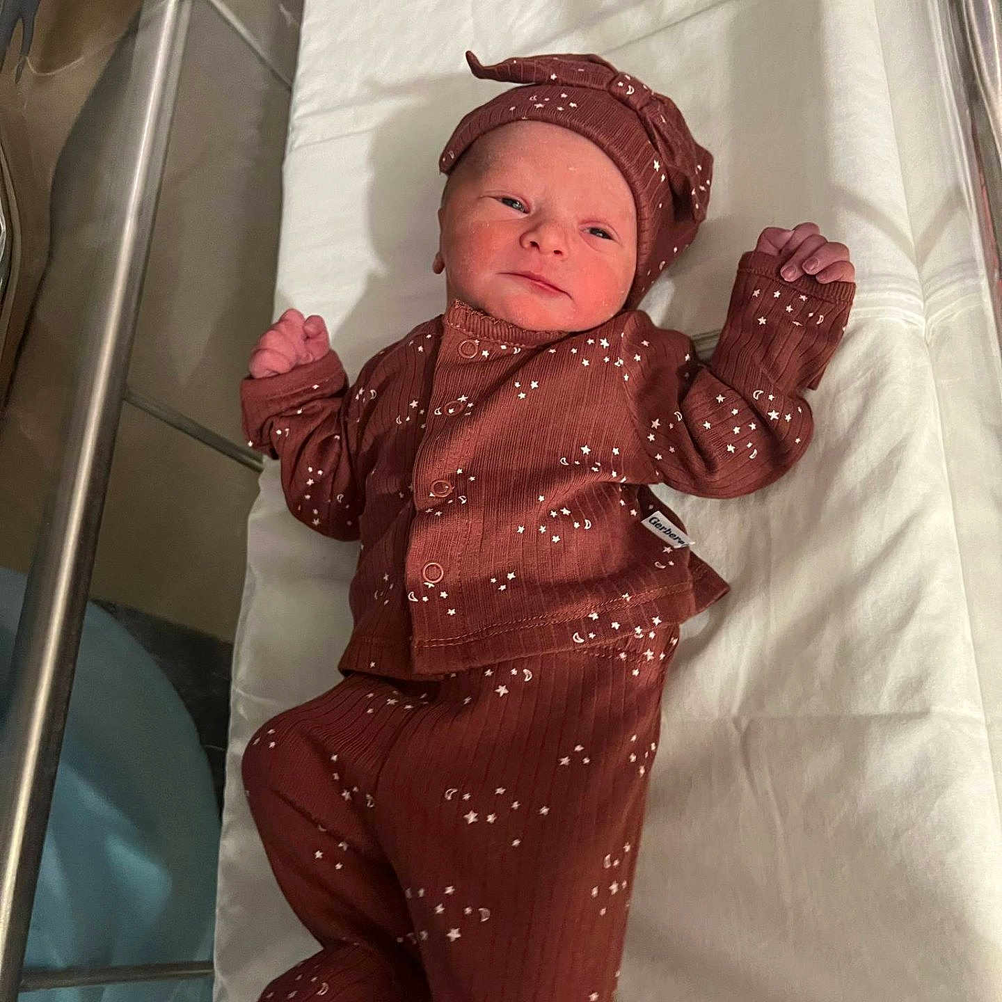 Nevaeh joined the competition — help win amazing prizes! baby, clothing, coat, crib, face, furniture, head, infantbed, person, sleeve