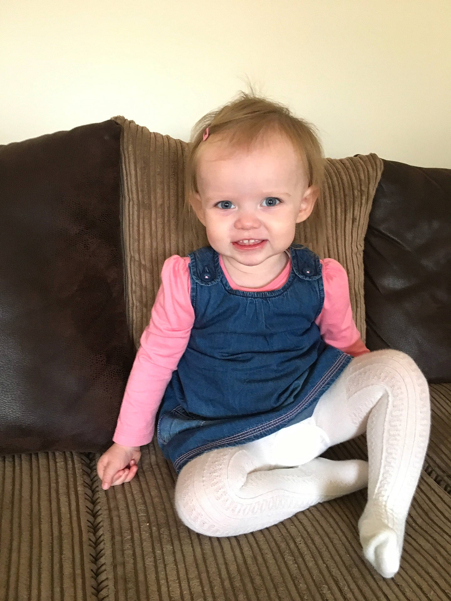 Isla joined the competition — help win amazing prizes! arm, child, girl, infant, leg, neck, person, product, shoulder, sitting, textile, toddler
