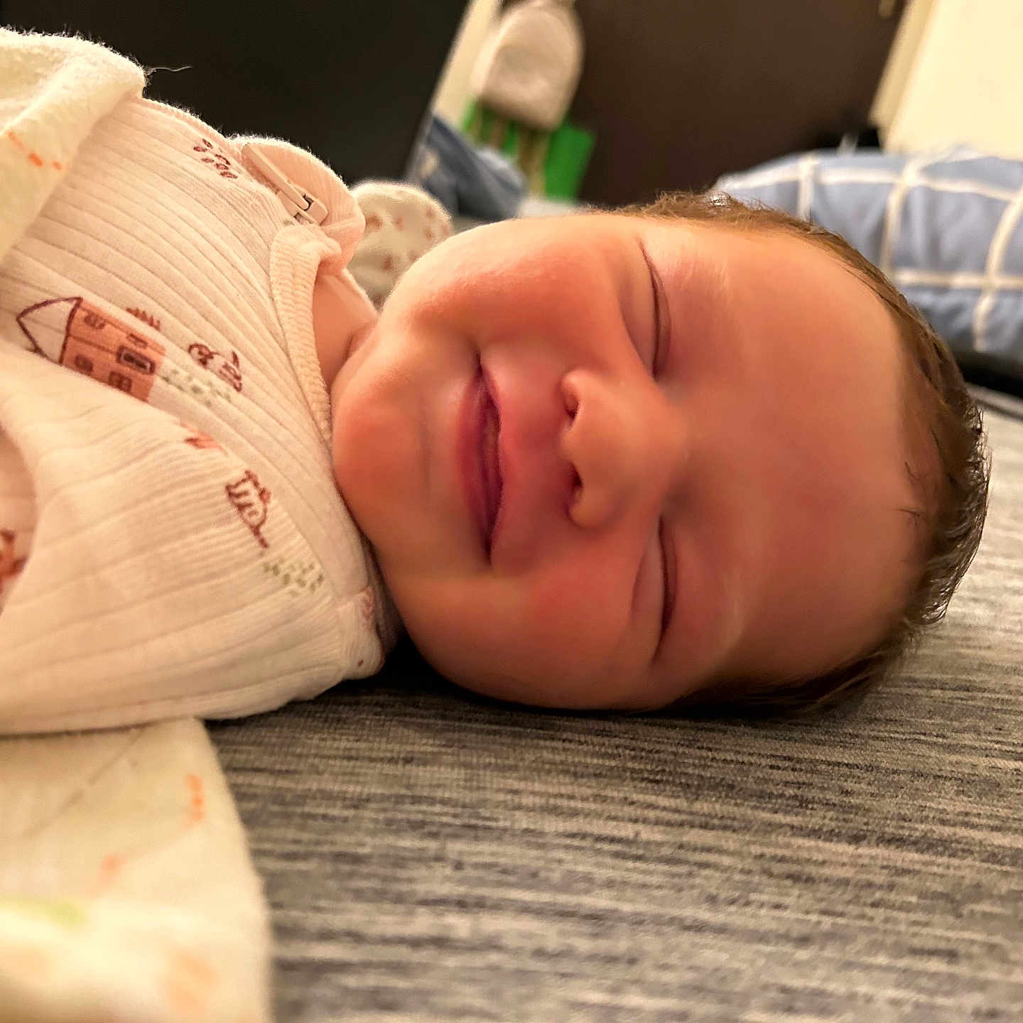 Amelia is registered to the contest to win money with this photo: baby, babylaughing, blanket, crying, face, happy, head, newborn, person, photography, portrait, sad, sleeping, smile